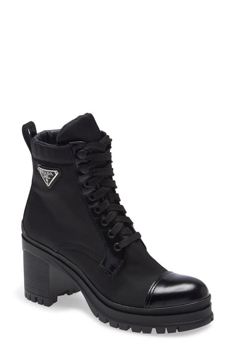 prada thigh boots|Prada block heel combat boots.